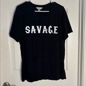 ElevenParis Savage Black T-shirt With Intentional Bleach‎ Spots